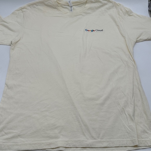 Men’s Ivory Google Embroidered Tee shirt XL - Picture 2 of 8